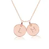 14k Gold Initial Necklace - 2 Circles - Uppercase sold by Tiny Tags