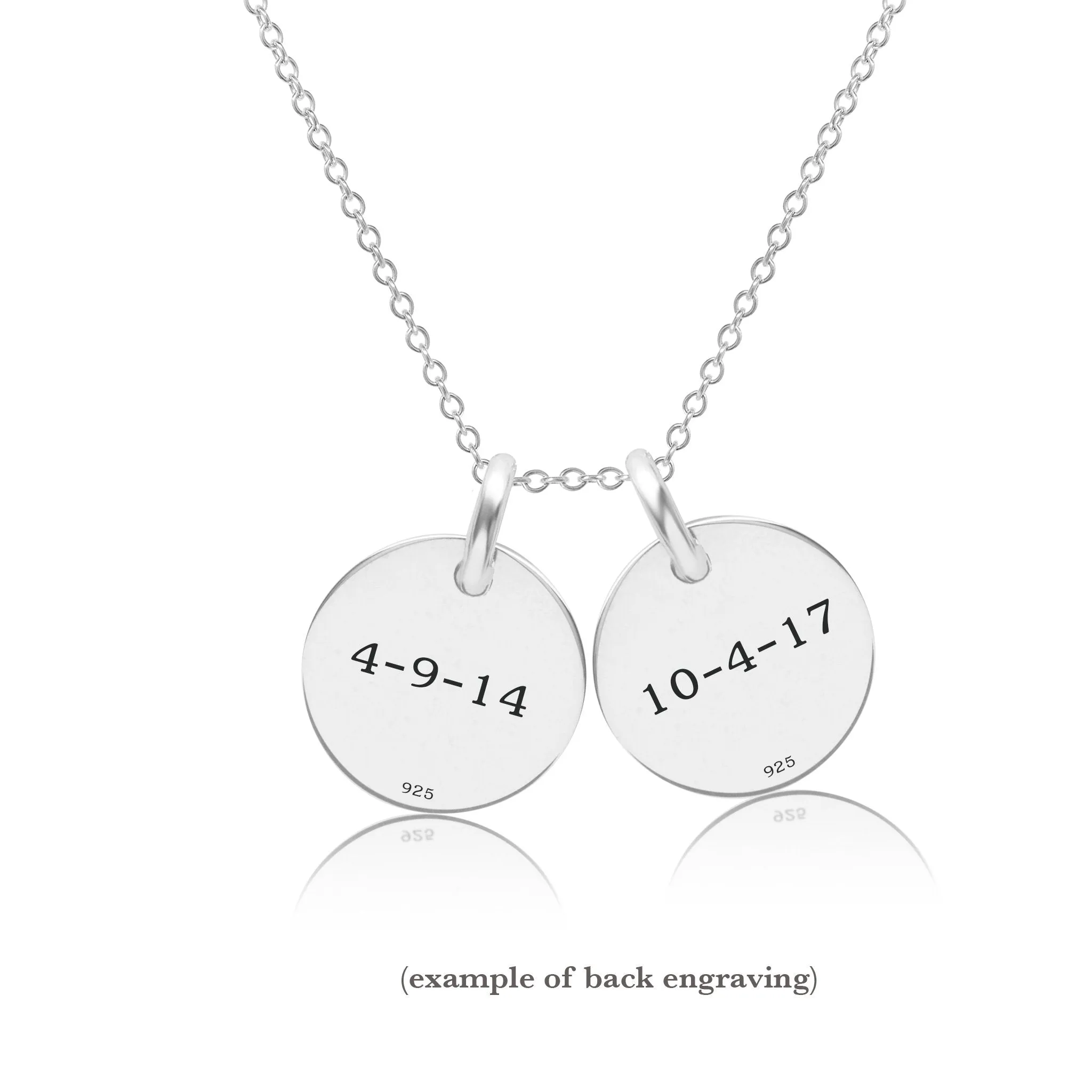 Sterling Silver Initial Necklace - 2 Circles - Uppercase sold by Tiny Tags product image thumbnail 2