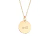 14k Gold Circle Necklace - 2 Names With Birthstones sold by Tiny Tags