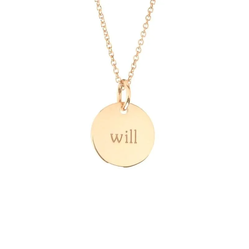 14k Gold Circle Necklace - 2 Names With Birthstones sold by Tiny Tags product image thumbnail 4