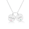 14k Gold Circle Necklace - 2 Names With Birthstones sold by Tiny Tags