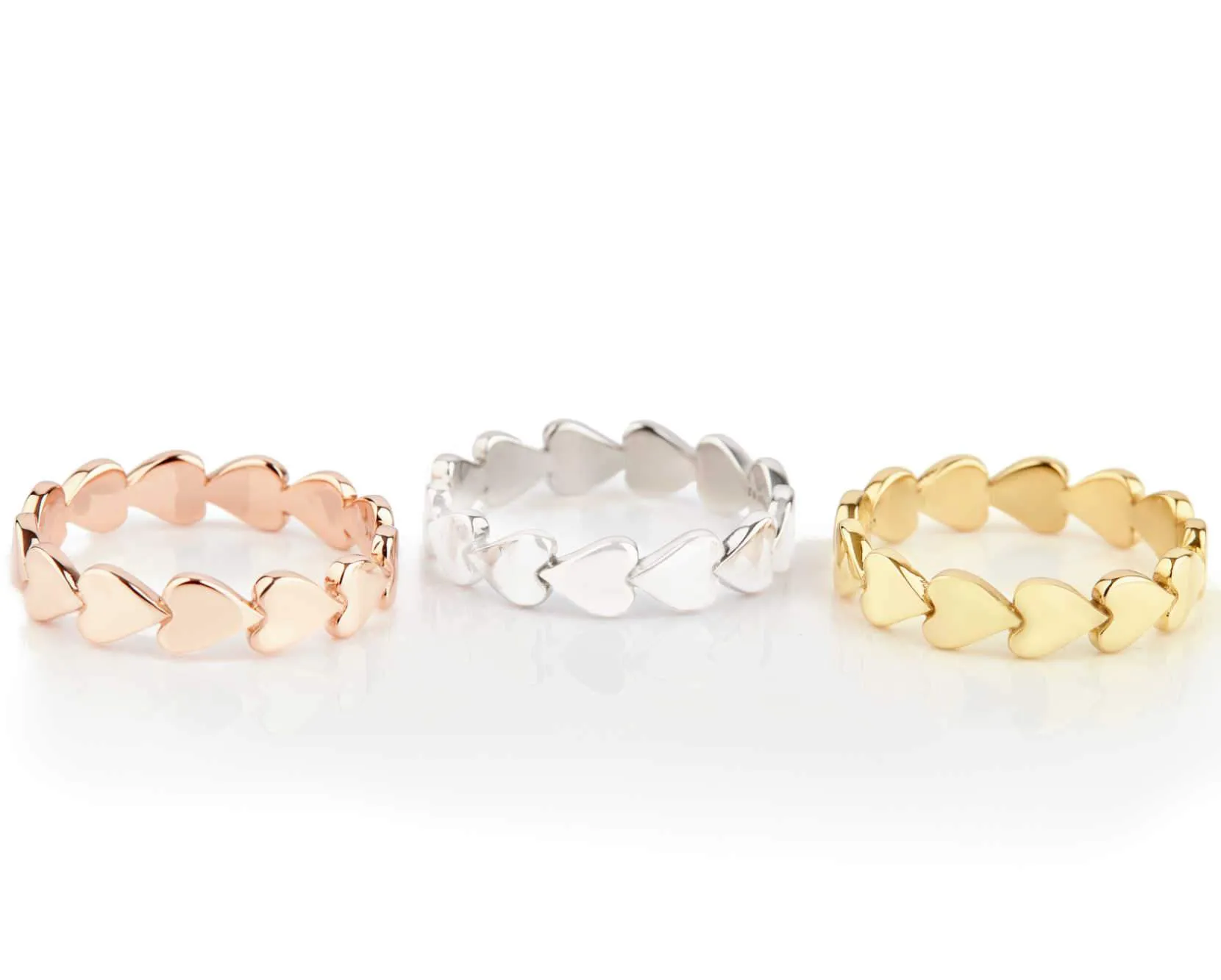 14k Gold Heart Band Set sold by Tiny Tags product image thumbnail 3