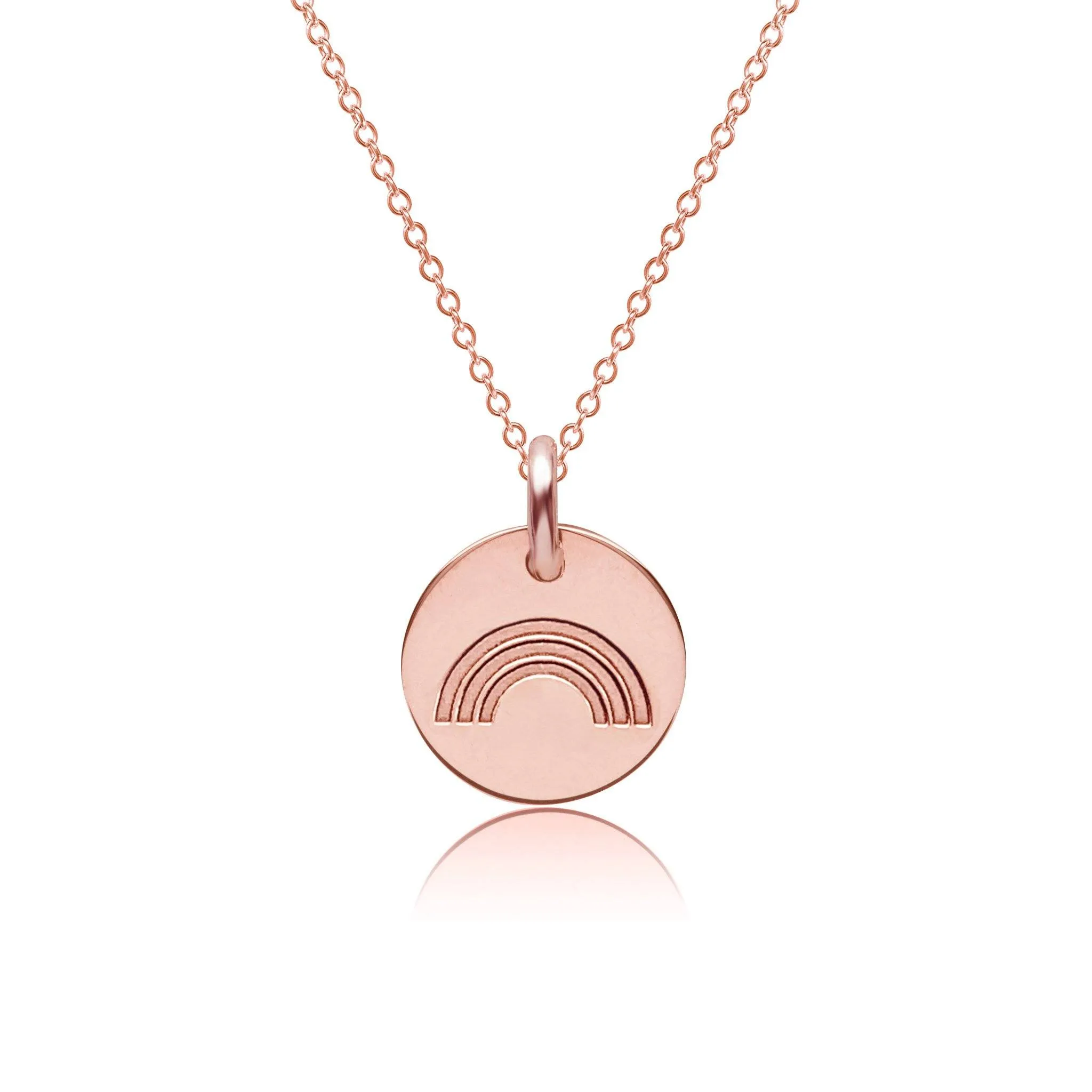 14k Gold Engravable Rainbow Necklace sold by Tiny Tags product image thumbnail 3