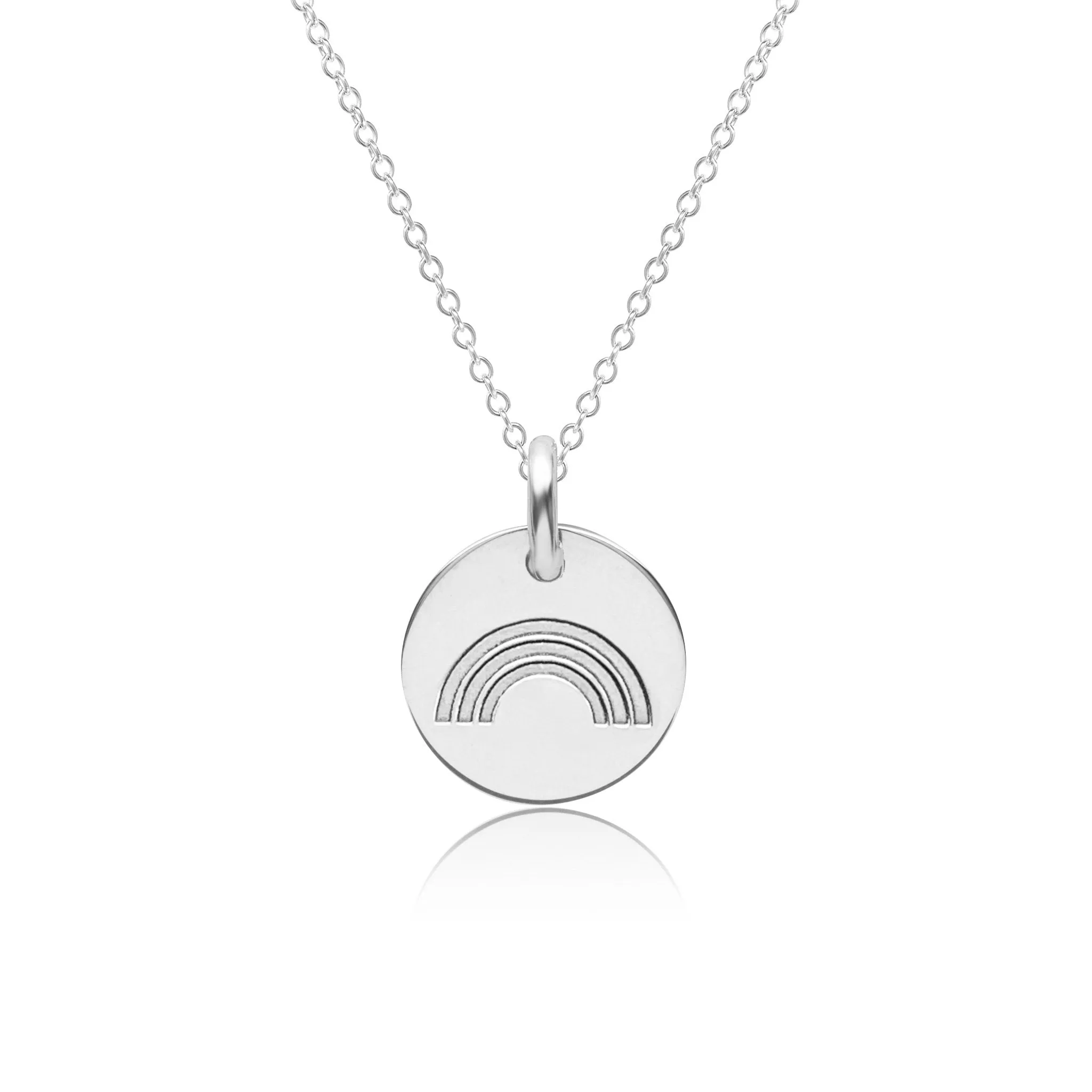 14k Gold Engravable Rainbow Necklace sold by Tiny Tags product image thumbnail 4