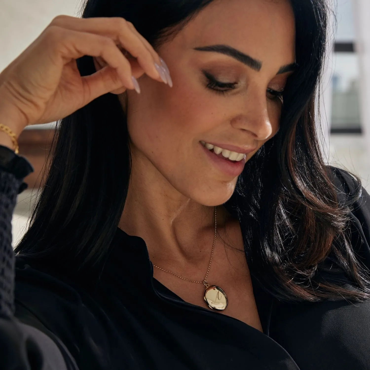 Oval Personalized Locket Necklace sold by Tiny Tags