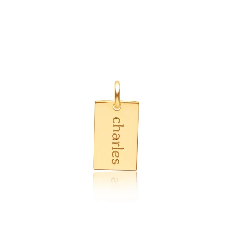 Gold Mini Dog Tag sold by Tiny Tags