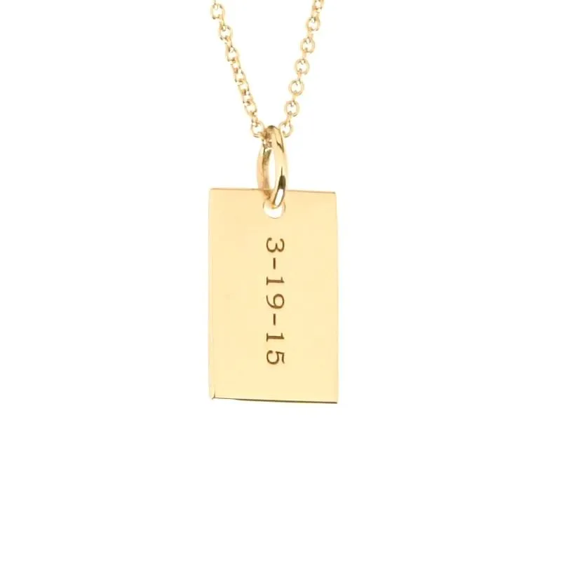 Gold Monogram Dog Tag Necklace sold by Tiny Tags product image thumbnail 4
