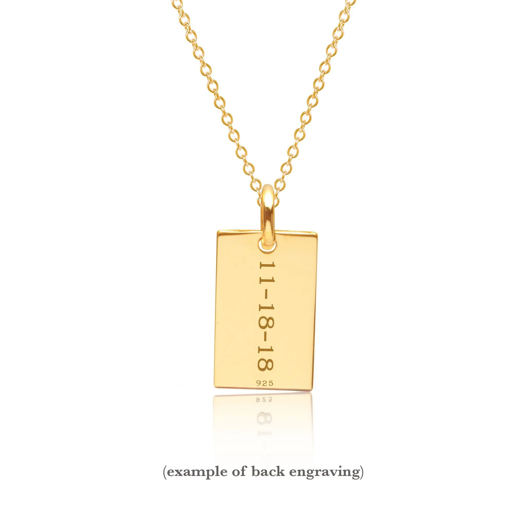 Gold Monogram Dog Tag Necklace sold by Tiny Tags product image thumbnail 3