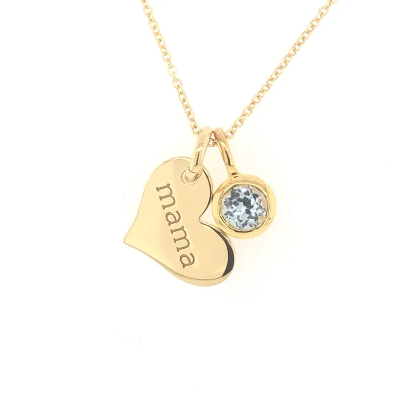 Gold Heart Mama Necklace sold by Tiny Tags