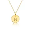 14k Gold Mini Initial Circle Necklace - Uppercase sold by Tiny Tags