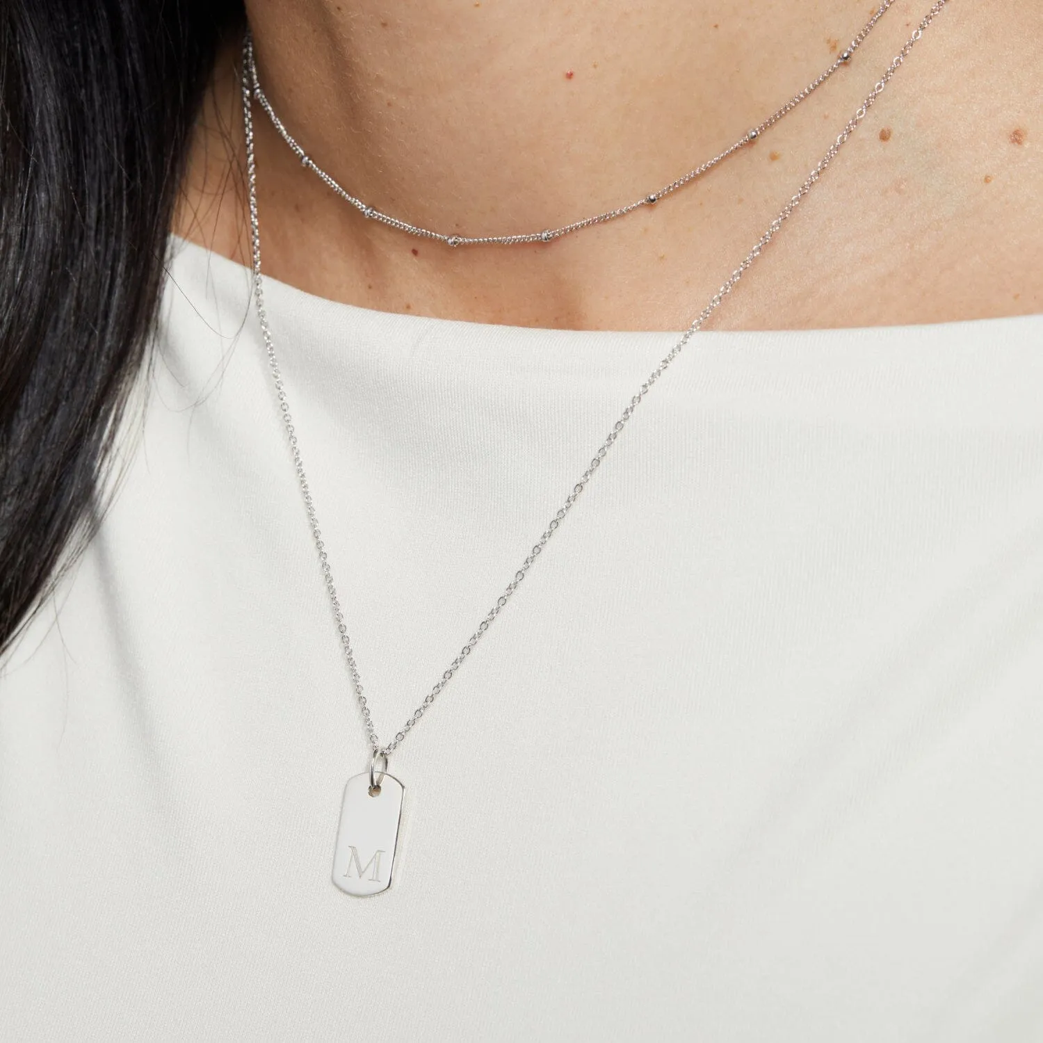 Rounded Mini Dog Tag Necklace sold by Tiny Tags product image thumbnail 4