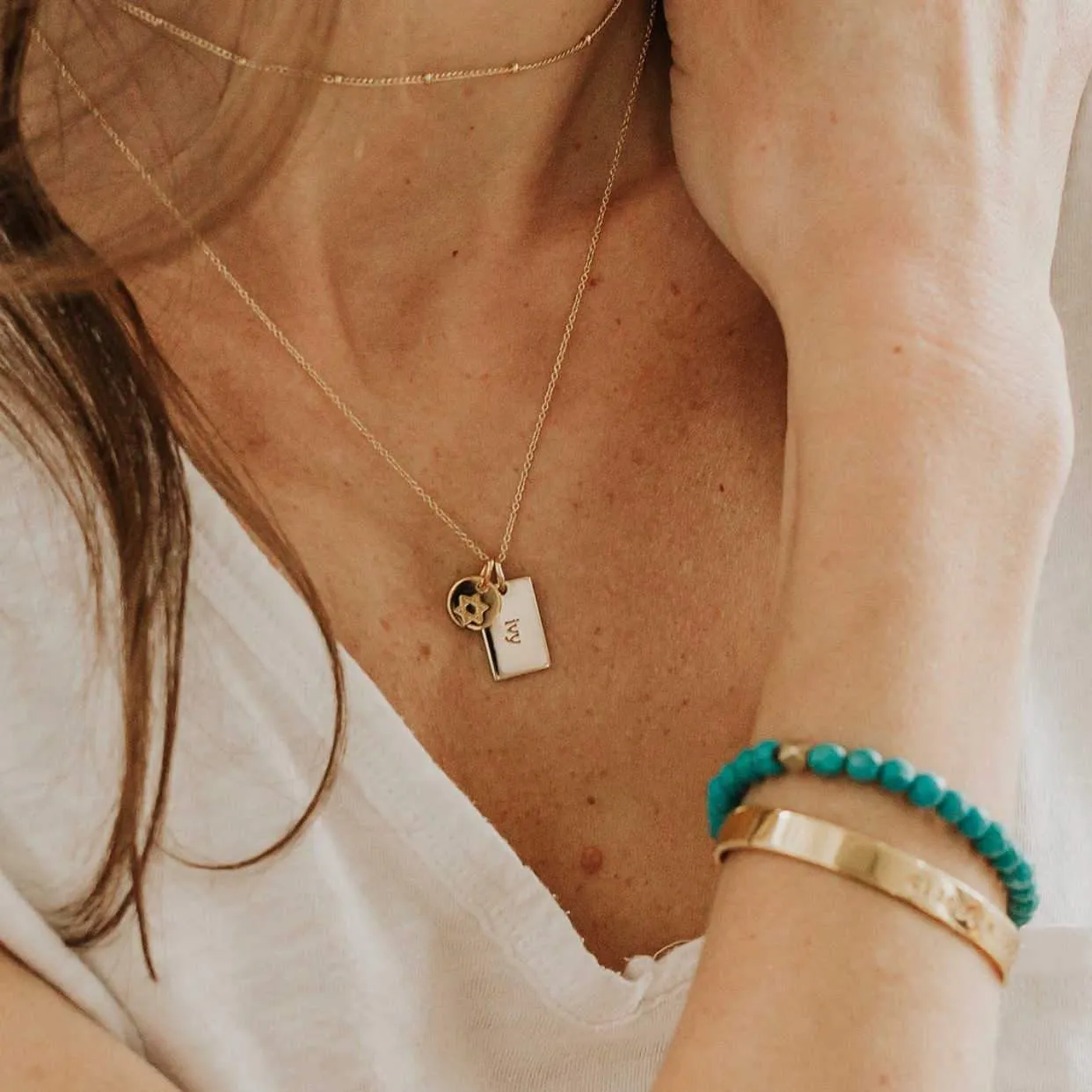 Gold Engravable Star of David Necklace sold by Tiny Tags product image thumbnail 2