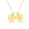 Gold Initial Necklace - 2 Circles - Lowercase sold by Tiny Tags