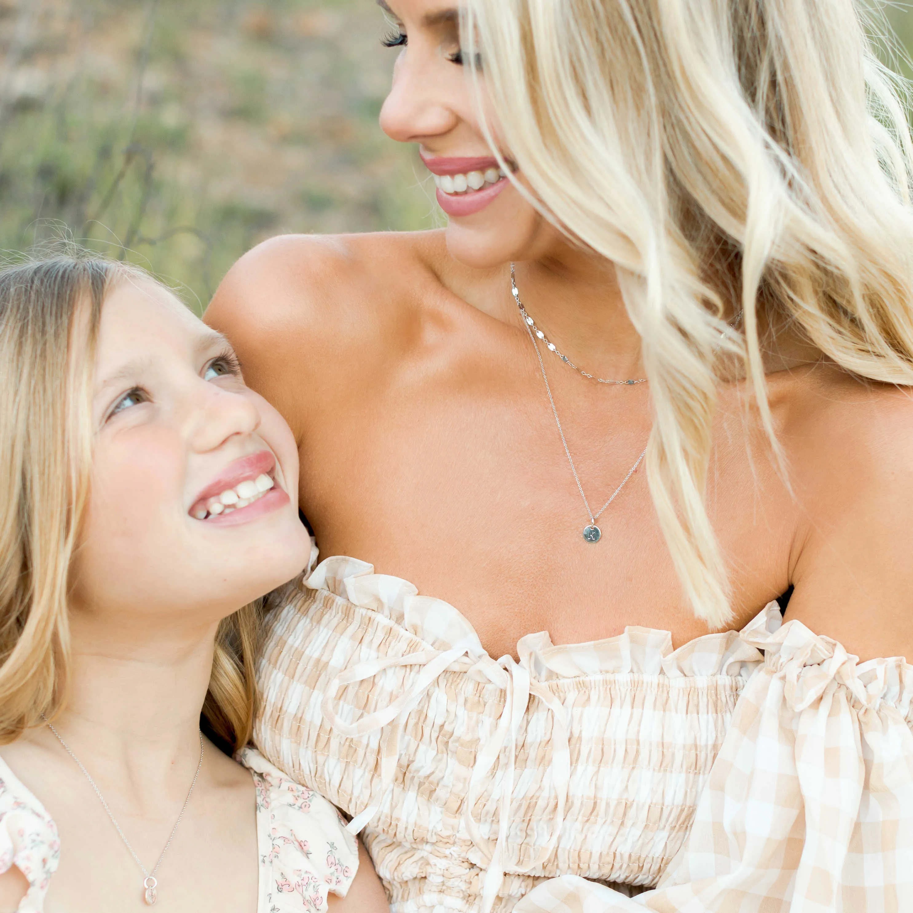 Sterling Silver Mini Initial Circle Necklace - Uppercase sold by Tiny Tags product image thumbnail 2