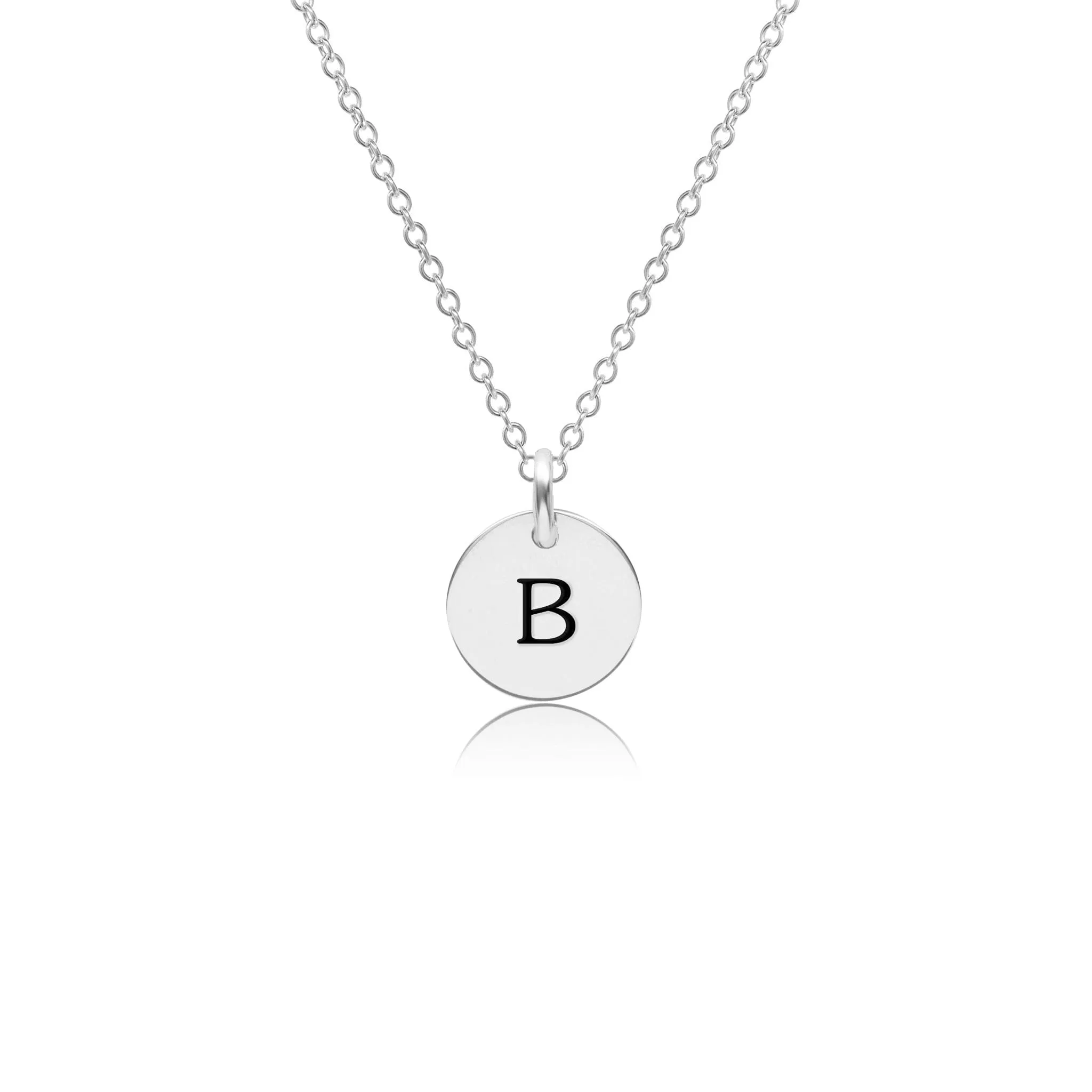 Sterling Silver Mini Initial Circle Necklace - Uppercase sold by Tiny Tags product image thumbnail 3