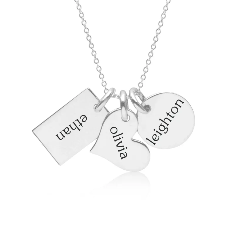 Sterling Silver Family Necklace sold by Tiny Tags