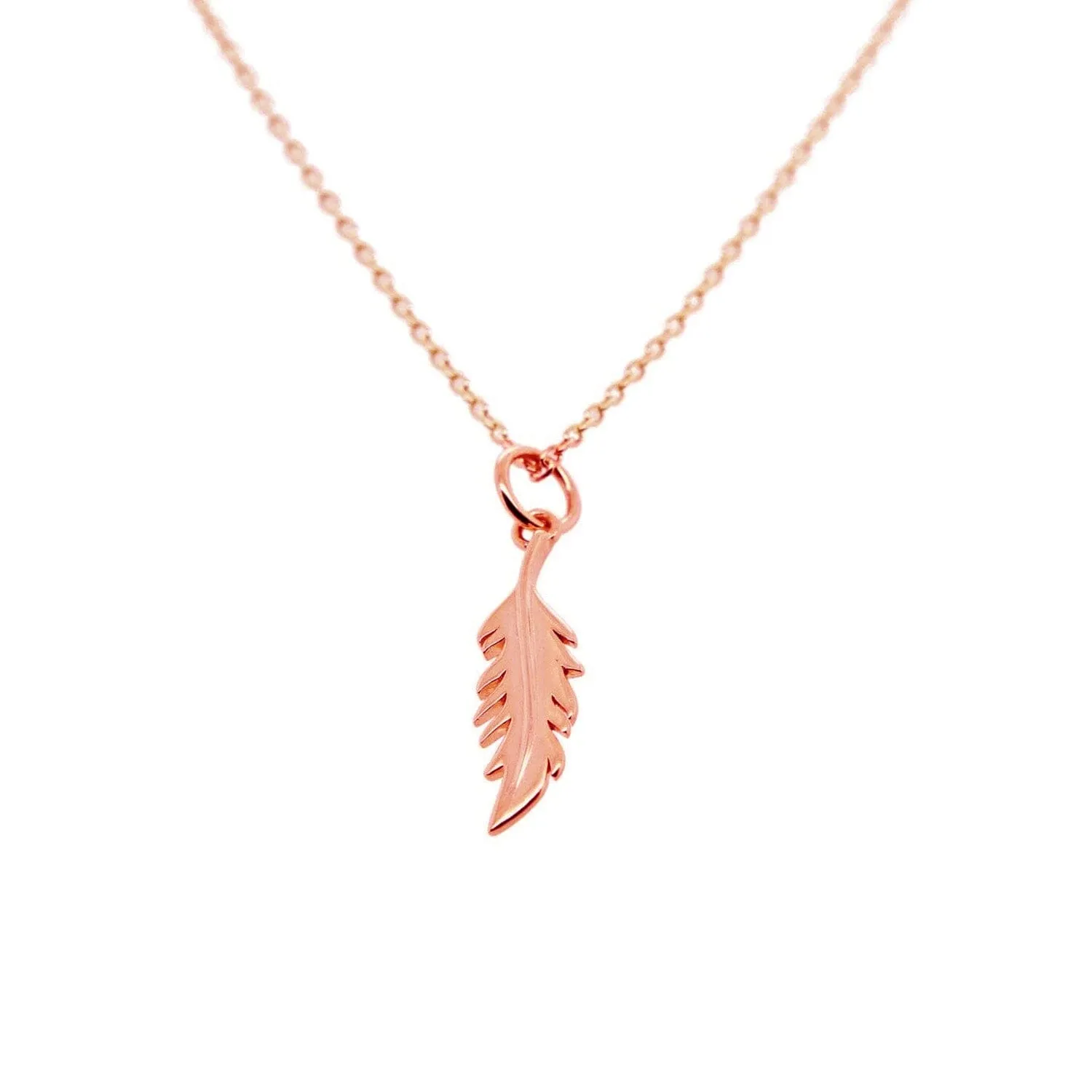 14k Gold Vertical Flamingo Feather Necklace by Lindsey Gurk sold by Tiny Tags product image thumbnail 5