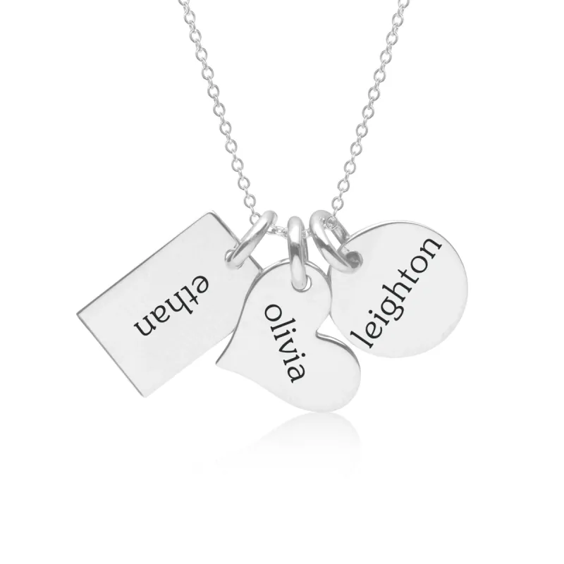 Sterling Silver Family Necklace sold by Tiny Tags