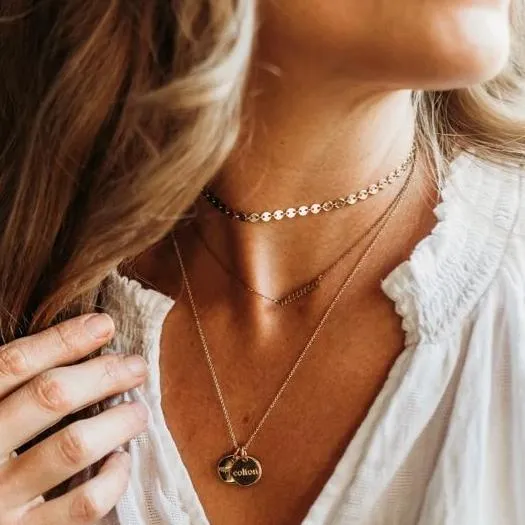 14k Gold Circle Necklace - 2 Names sold by Tiny Tags product image thumbnail 2