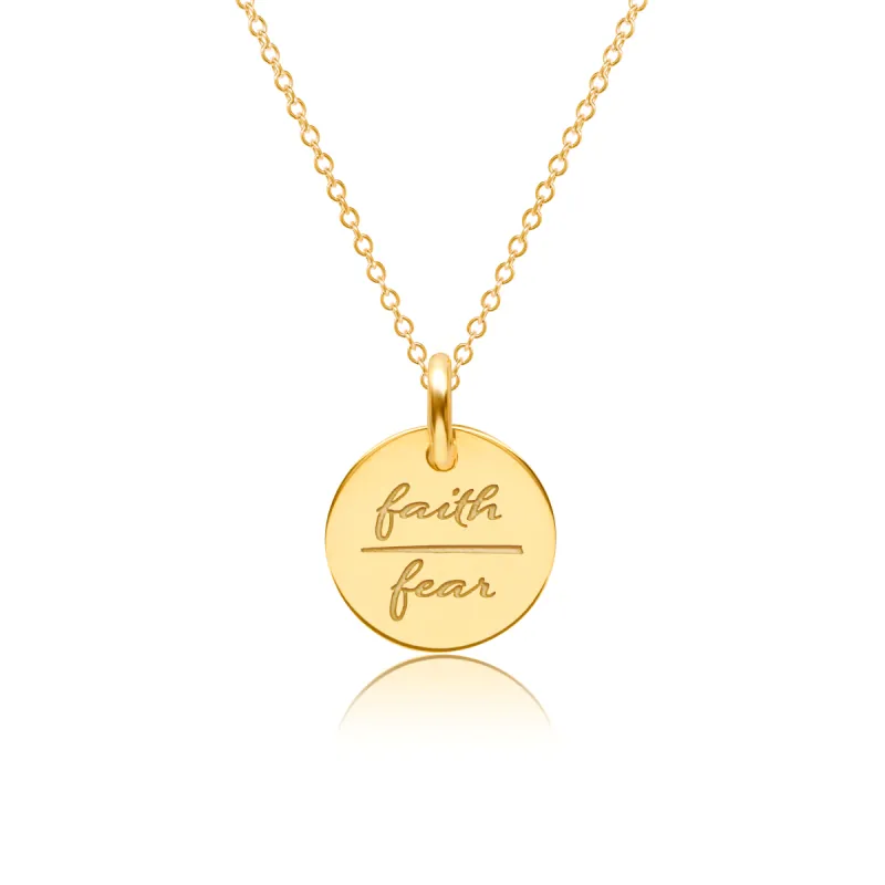 Faith Over Fear Circle Necklace sold by Tiny Tags