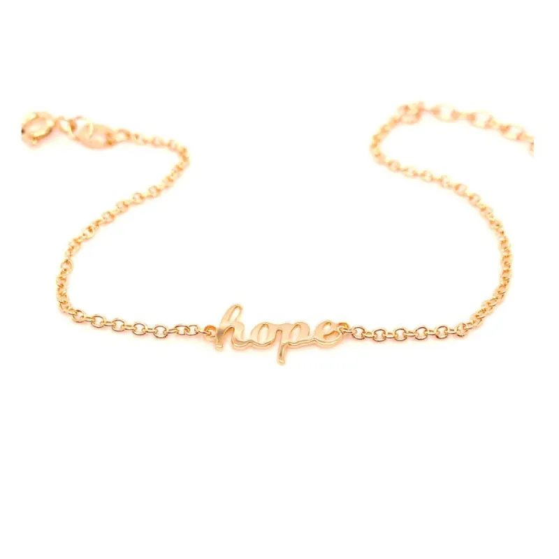 Script 'hope' Nameplate Bracelet made by Crockett & Jones