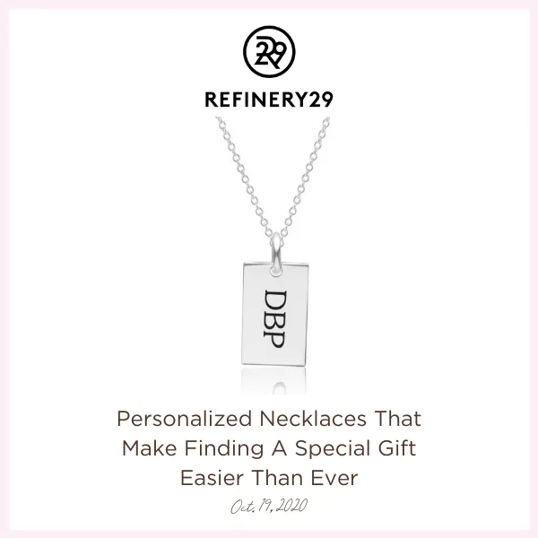 Sterling Silver Monogram Dog Tag Necklace sold by Tiny Tags product image thumbnail 3