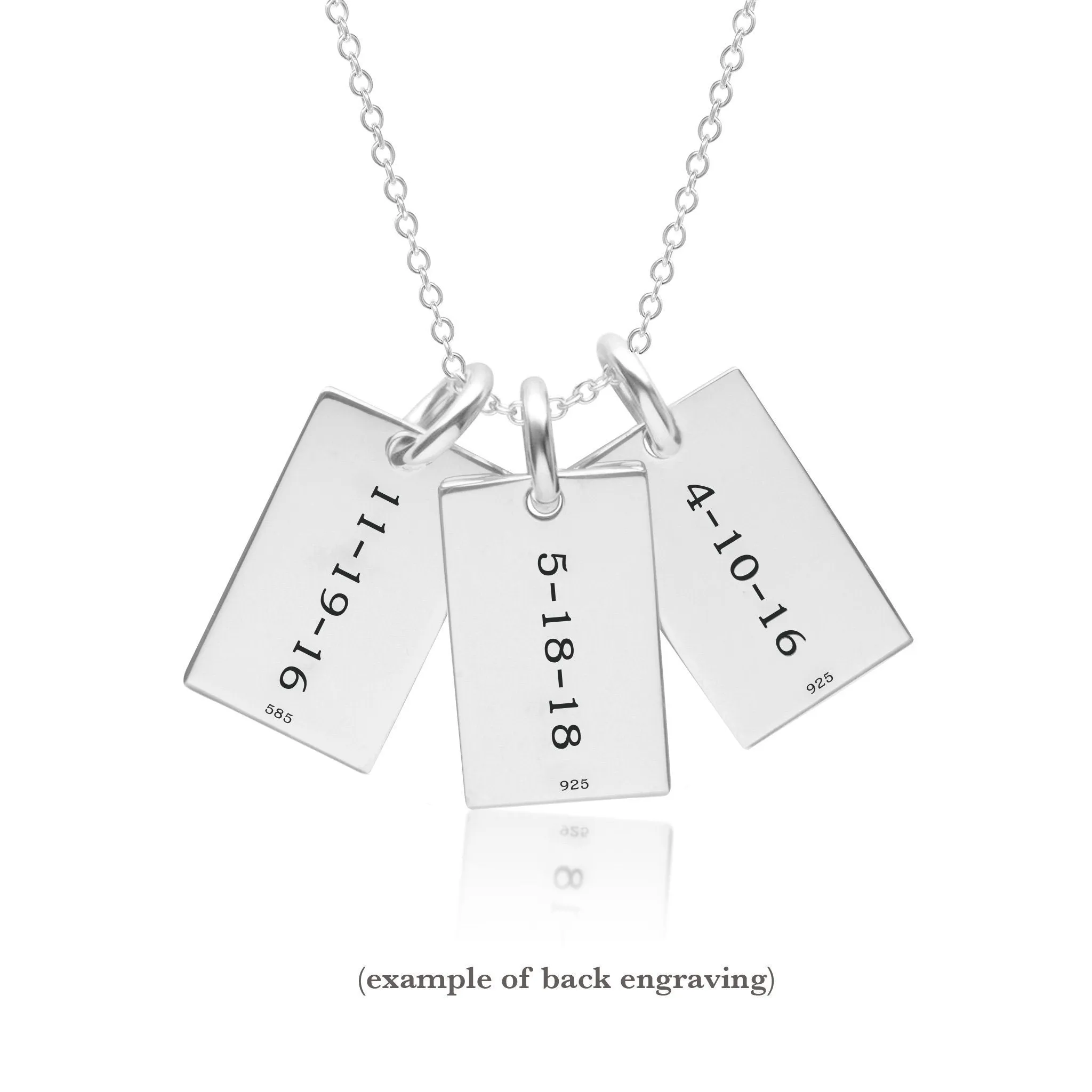 Sterling Silver Mini Dog Tag Necklace - 3 Names sold by Tiny Tags product image thumbnail 3