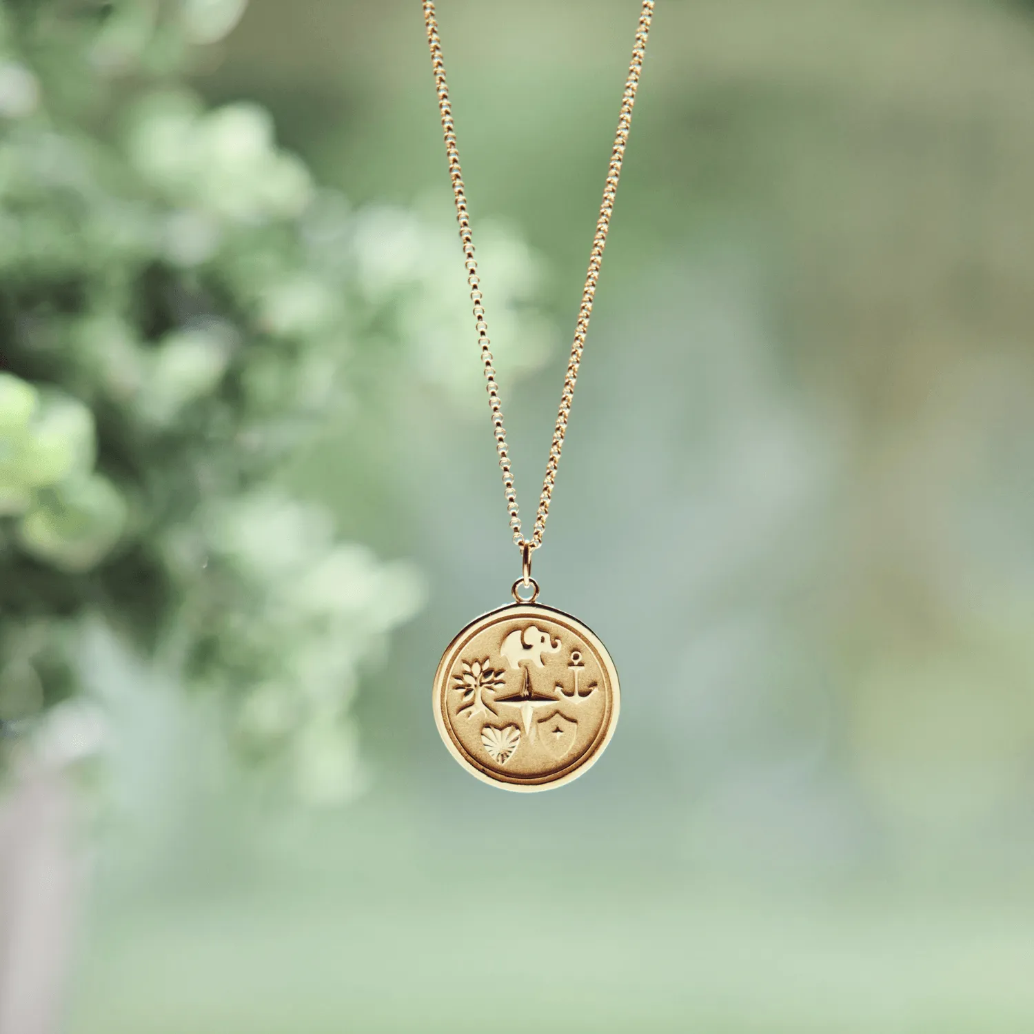14k Reflection Coin Pendant Necklace sold by Tiny Tags product image thumbnail 3