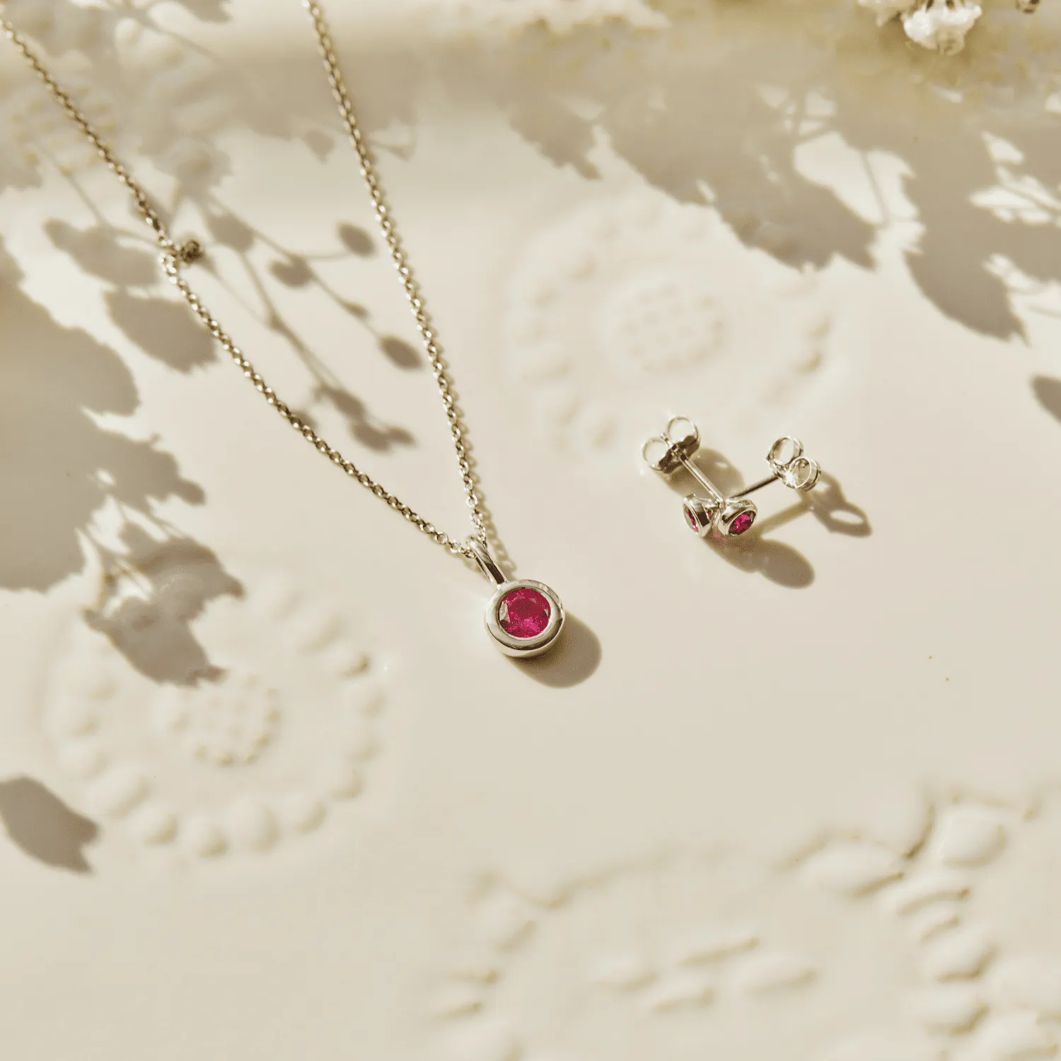 Silver Birthstone Bundle (Necklace + Earrings) sold by Tiny Tags product image thumbnail 4