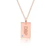 14k Gold Monogram Dog Tag Necklace With Birthstone sold by Tiny Tags