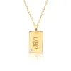 14k Gold Monogram Dog Tag Necklace With Birthstone sold by Tiny Tags