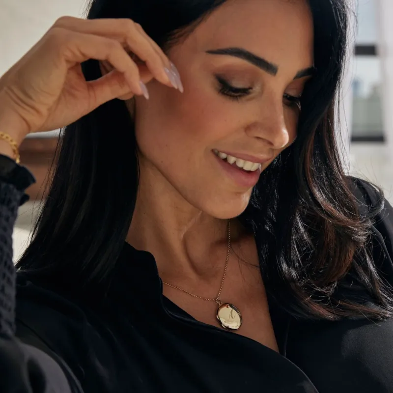 Oval Personalized Locket Necklace sold by Tiny Tags