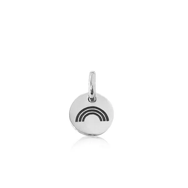 Sterling Silver Engravable Rainbow Circle Tag sold by Tiny Tags