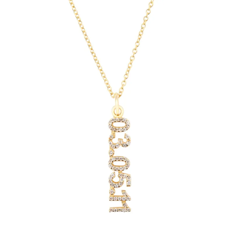 Gold Pavé Date Necklace sold by Tiny Tags