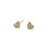 Pavé Heart Stud Earrings sold by Tiny Tags