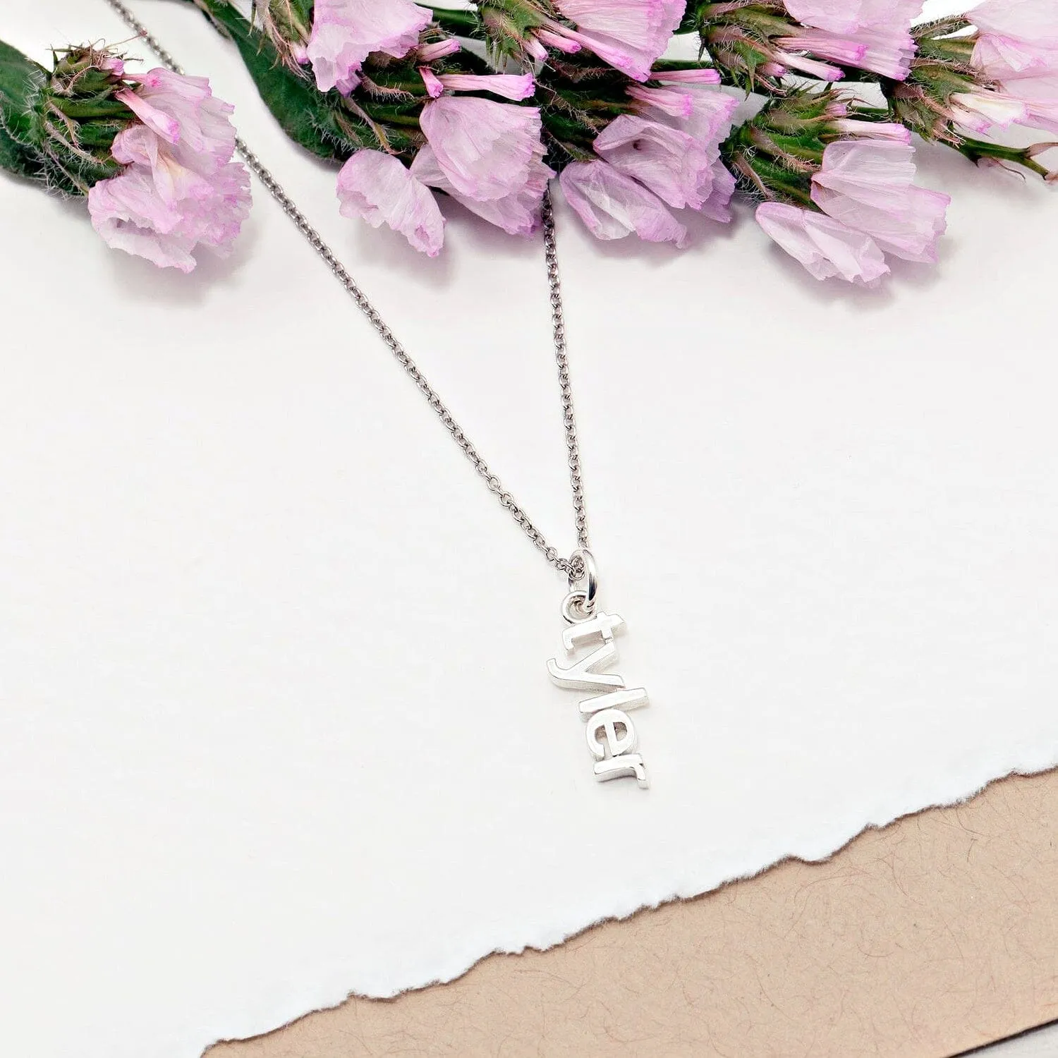 14k Gold Vertical Name Charm sold by Tiny Tags product image thumbnail 3