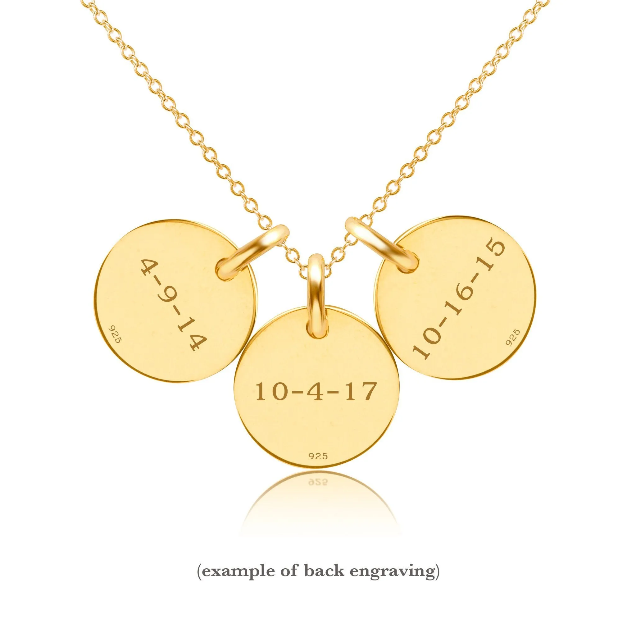 Gold Initial Necklace - 3 Circles - Lowercase sold by Tiny Tags product image thumbnail 2