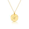 Gold Script Initial Circle Necklace sold by Tiny Tags