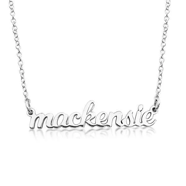 14k Gold Script Nameplate Necklace sold by Tiny Tags product image thumbnail 4