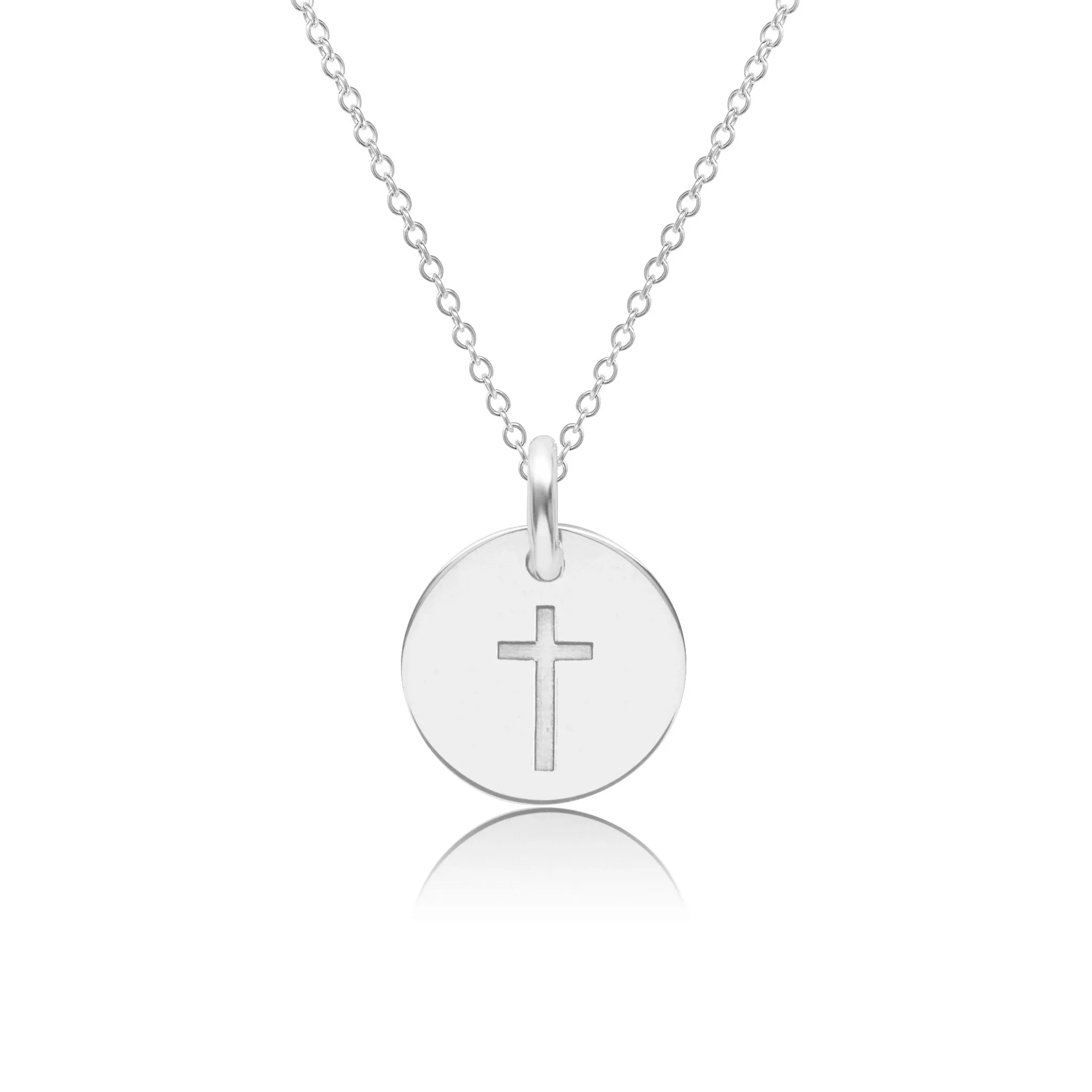 14k Gold Engravable Cross Necklace sold by Tiny Tags product image thumbnail 5