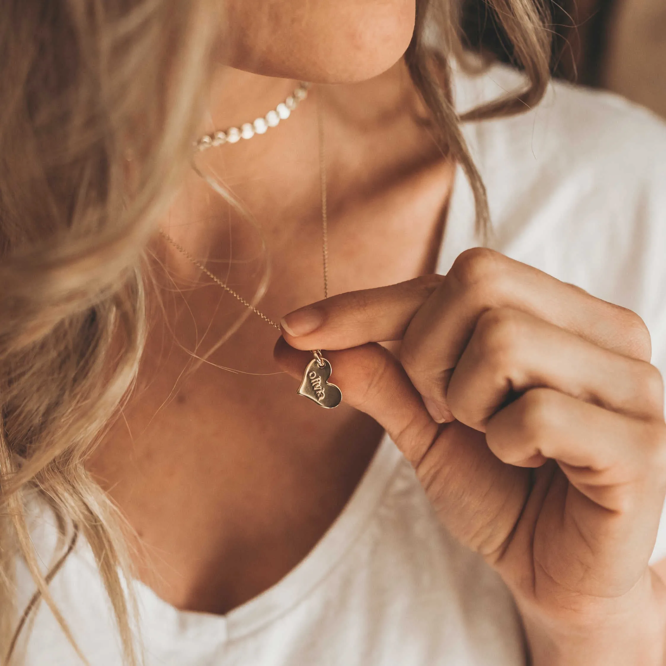 14k Gold Heart Necklace sold by Tiny Tags product image thumbnail 2