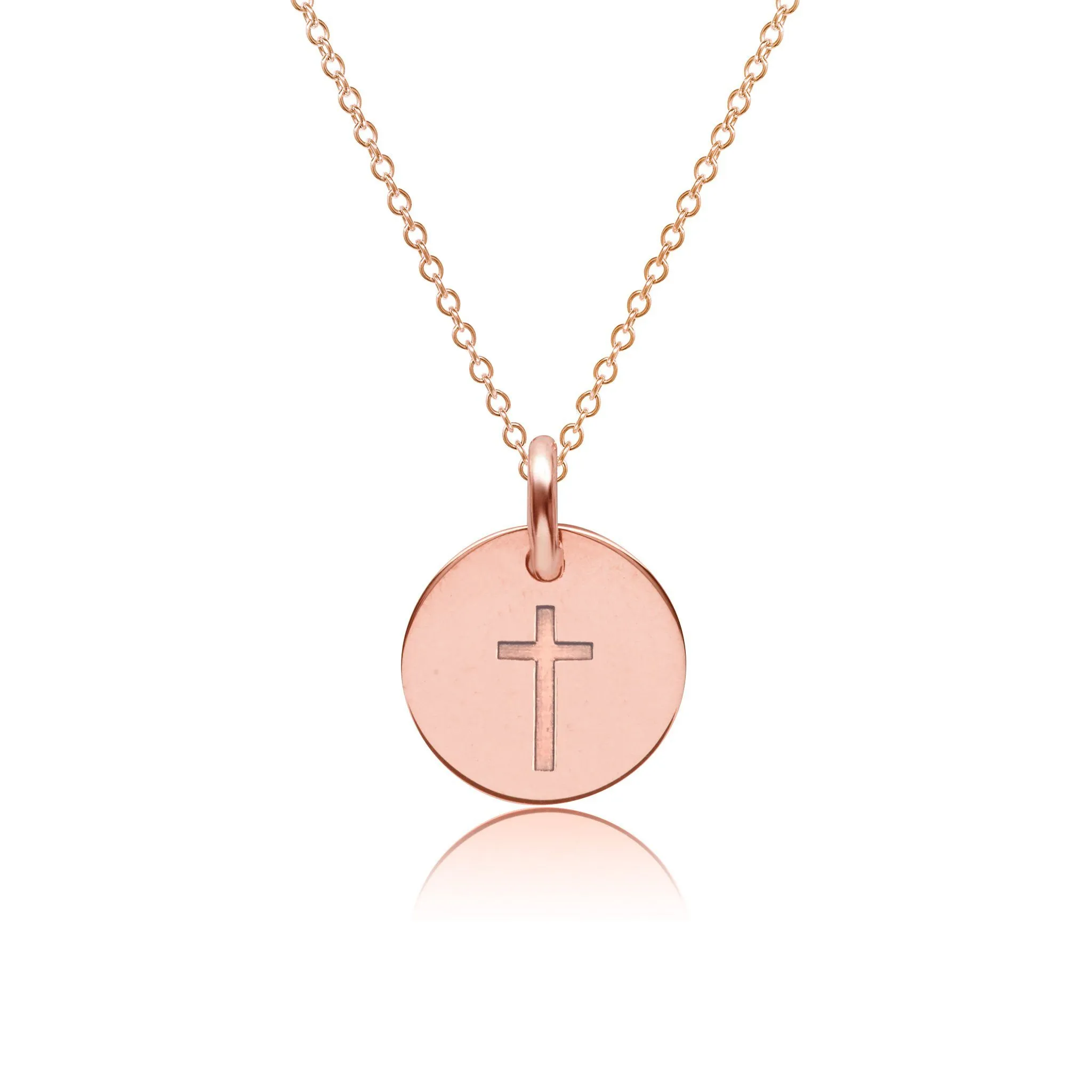 14k Gold Engravable Cross Necklace sold by Tiny Tags product image thumbnail 4