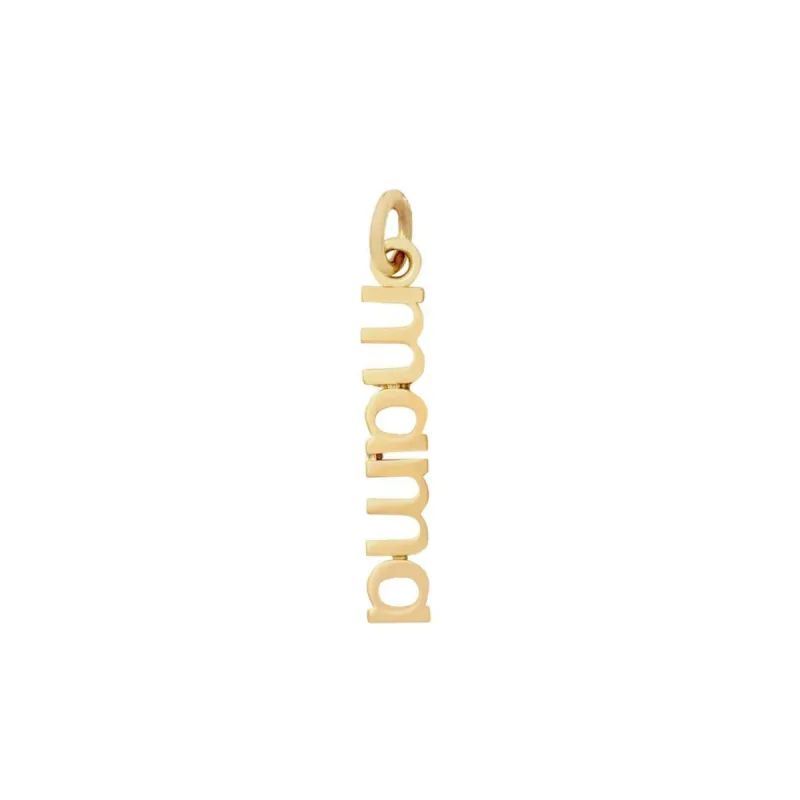 14k Gold Vertical Mama Charm sold by Tiny Tags