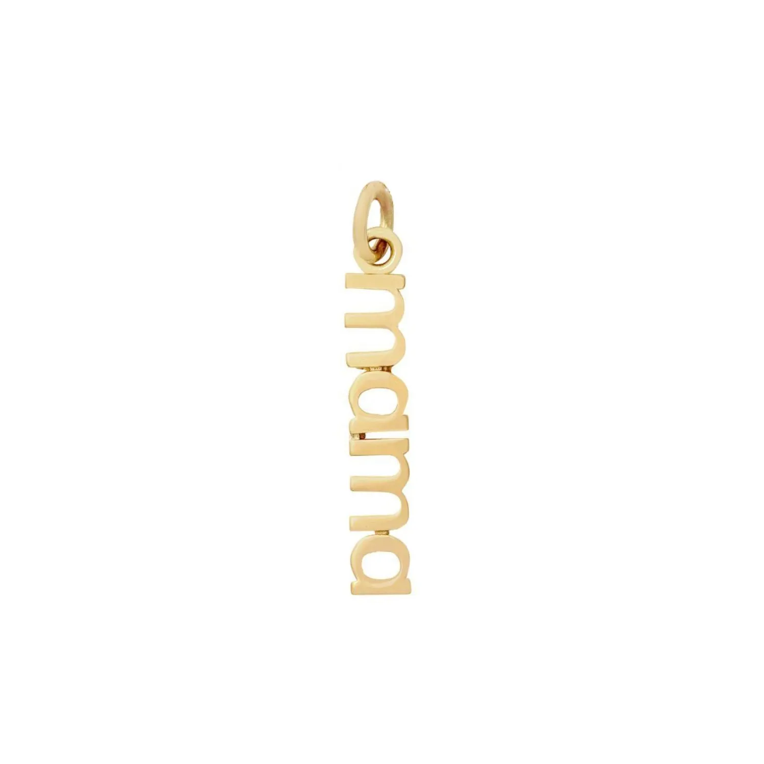 14k Gold Vertical Mama Charm sold by Tiny Tags