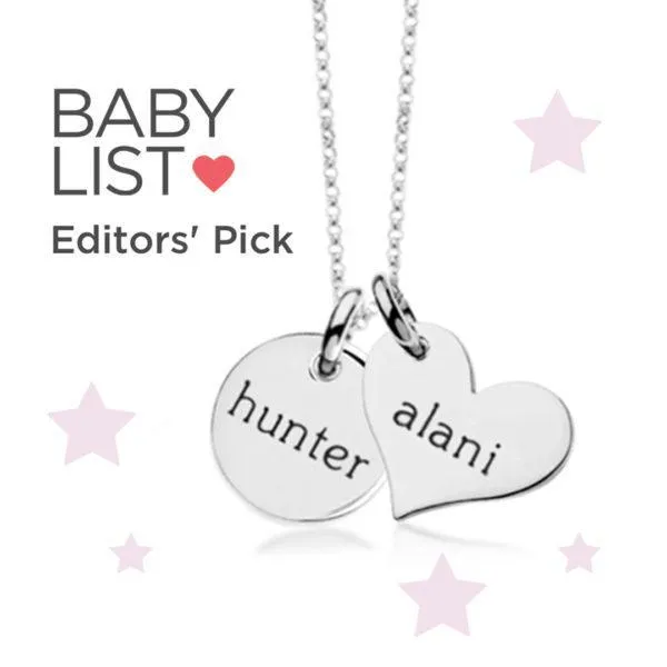 Sterling Silver Circle & Heart Necklace sold by Tiny Tags product image thumbnail 2