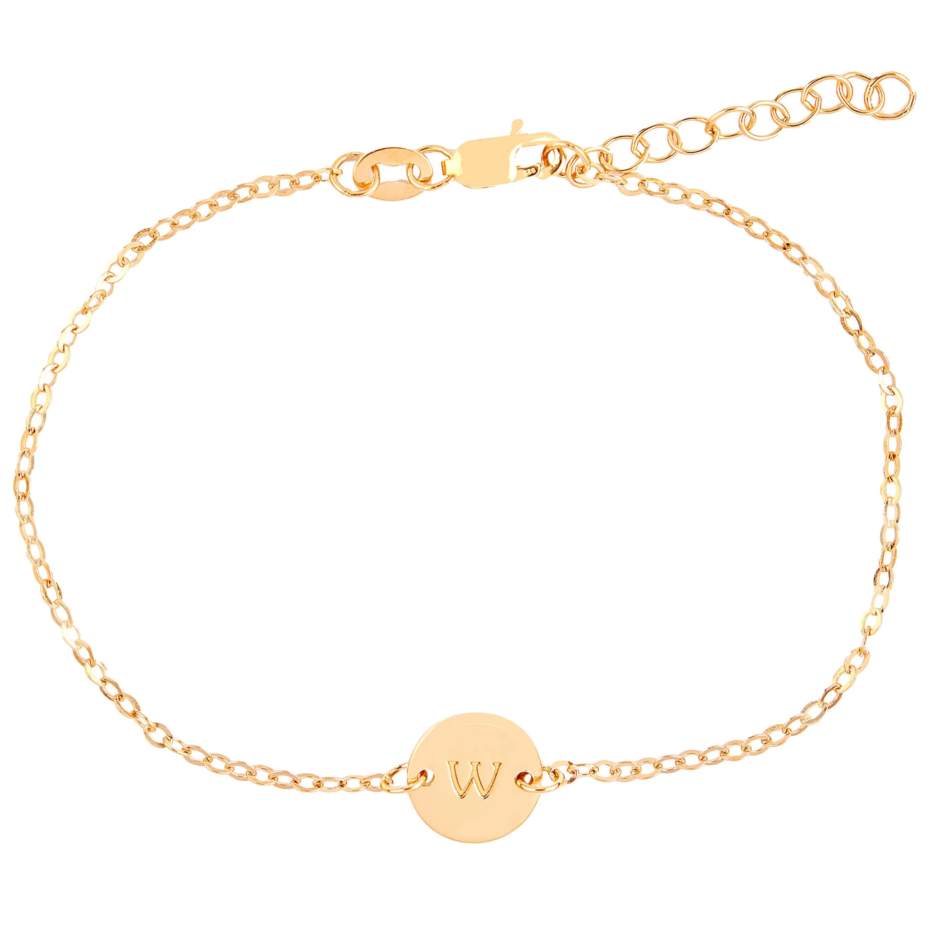 14k Gold Initial Chain Bracelet sold by Tiny Tags