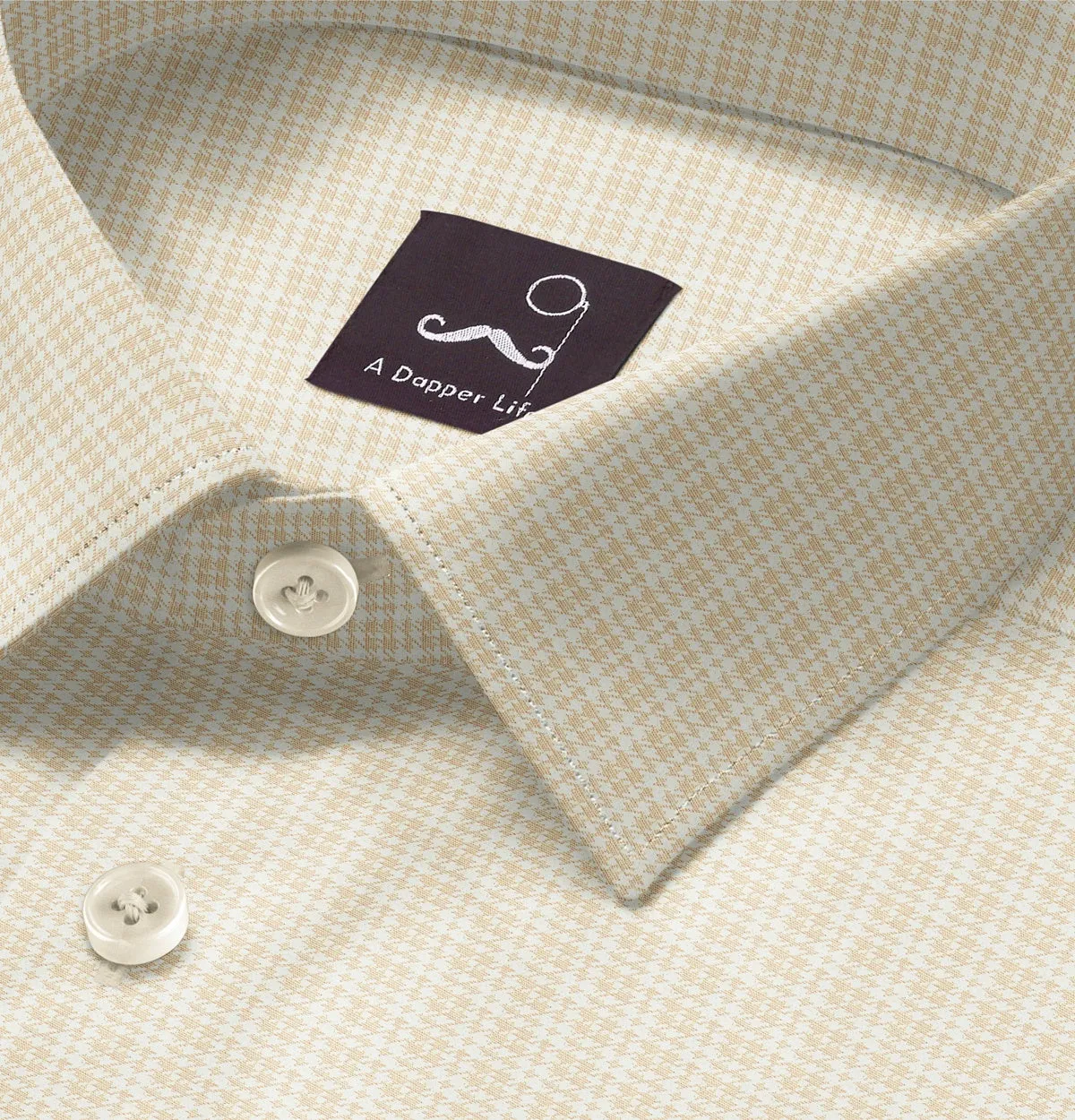 Pure Cotton - Long Sleeve - Yellow Houndstooth Print sold by Airthreads product image thumbnail 2