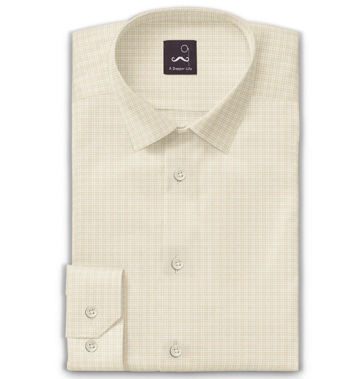 Pure Cotton - Long Sleeve - Yellow Houndstooth Print sold by Airthreads