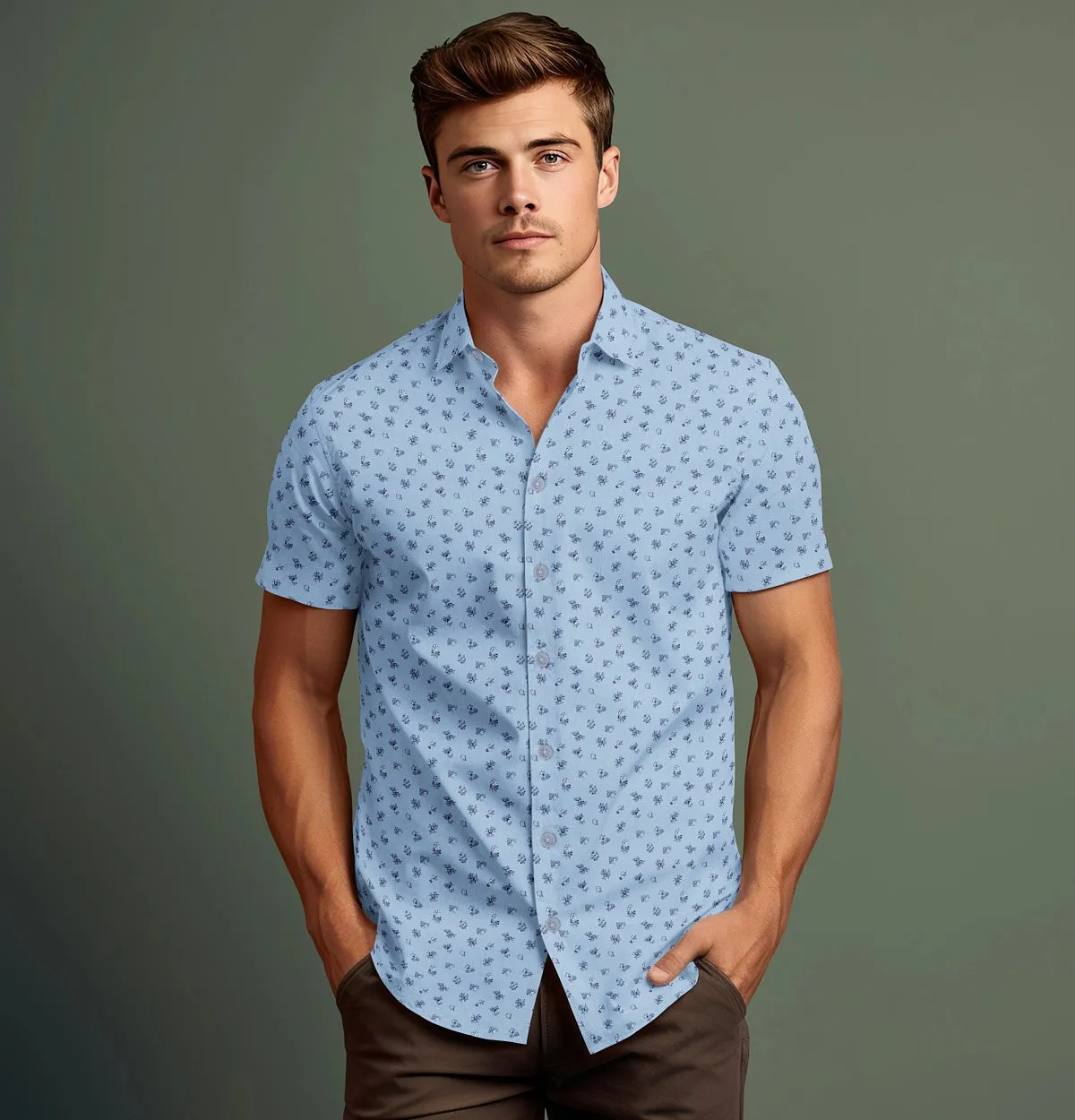 Pure Cotton - Short Sleeve- Blue Blossom sold by Airthreads product image thumbnail 4