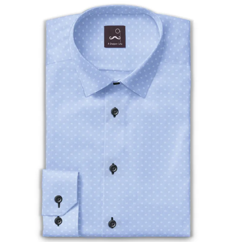 Pure Cotton - Long Sleeve - Sky Blue Tally Marks sold by Airthreads